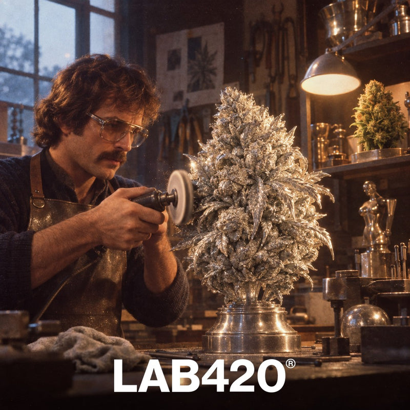 Orfèvre rétro polissant un bud Silver Haze argenté géant - origine et profil