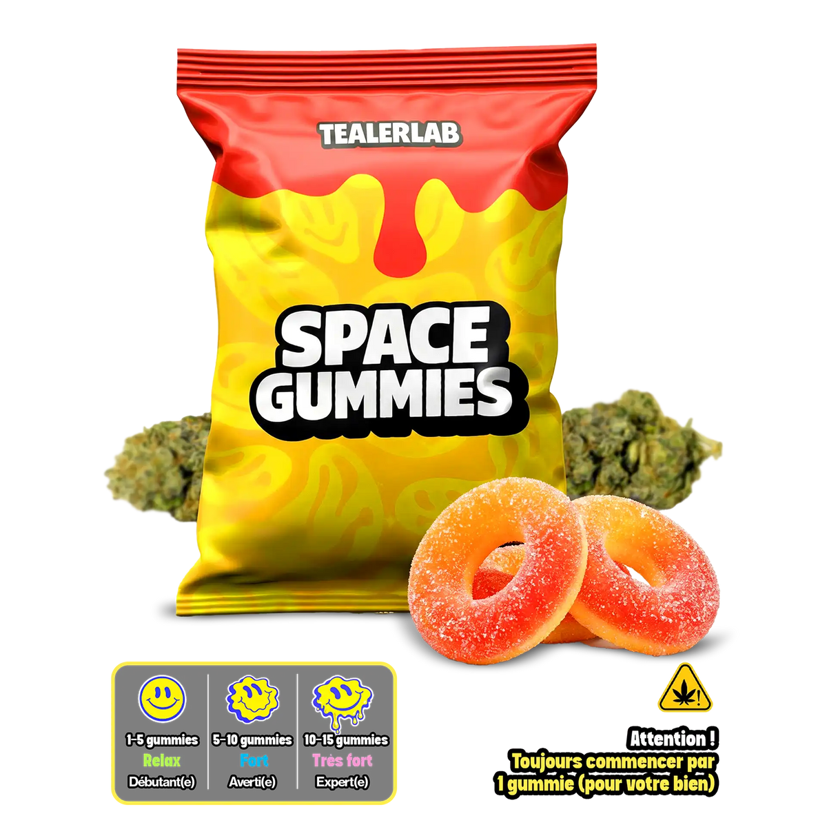 Gummies Peach rings 5mg THC Full Spectrum